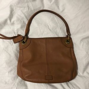 Fossil brown leather handbag